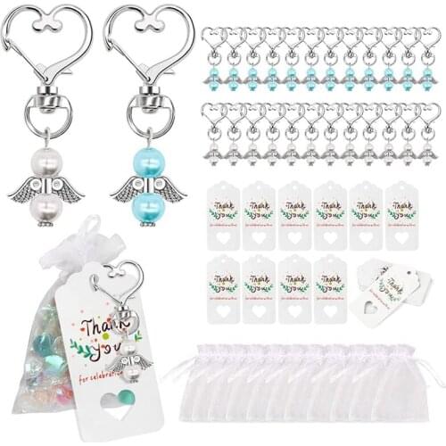 Guest Gifts Christening Wedding Favours Communion Guardian Angel + 28 Organza Bags + 28 Kraft Paper Gift Tags Wedding