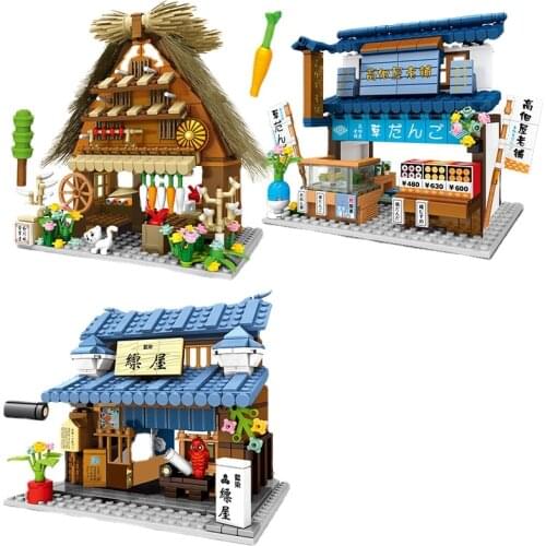 SEMBO City Architecture Food Shop Building Blocks Street View Store Restaurant House Set Model Figures Bricks Toys For Children