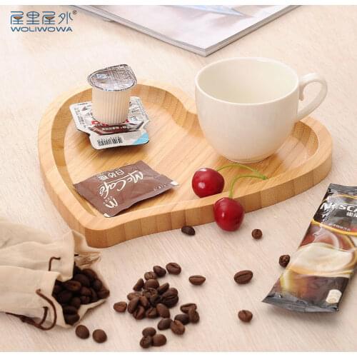 Creative heart shaped fruit platter bamboo modern dry fruit plate living room snack dish sweets inventory heart melon seed tray