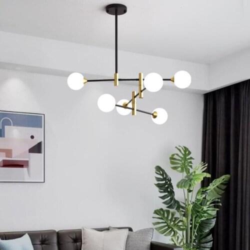 Creative Minimalist Magic Beans Design Glass Led Pendant Lamp Nordic Style Livingroom Bar Hanging Light Fixtures