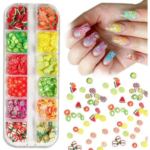 Summer 3D Fruit Tiny Slices Nails Art Decorations Mixed Sized DIY Designs Lemon Nail Accessories Women Nail Tips Manicures