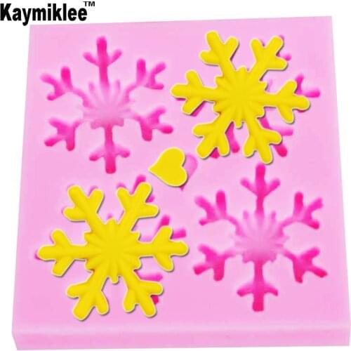 M697 Hot NEW DIY Snowflake Heart Silicone Cake Mold Chocolate Surgarcraft Gumpaste DIY Home Fondant Cake Decorating Tools