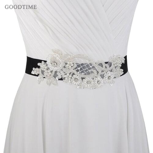 Fashion Flowers Wedding Sash Pearl Women Girl Dress Belt Satin Rhinestone Wedding Belt Diamond Belt For Wedding Party Dress Belt