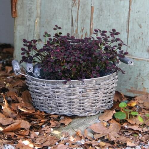 Stack 3 pieces zinc rattan handmade antique flowers pots and planters