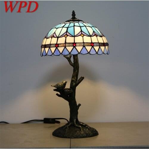 WPD Tiffany Table Lamps Modern LED Colorful Desk Light Creative for Home Bedroom Decoration