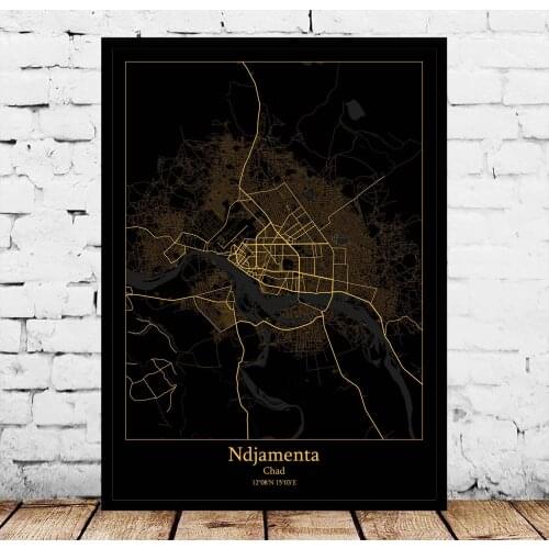 Ndjamenta Chad Map Poster