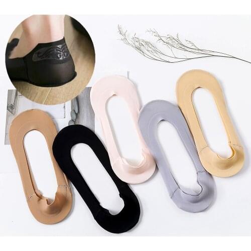 Summer Women Girl Silica Gel Boat Socks Invisible Cotton Sole Non-slip Antiskid Slippers Anti-Slip Shallow Moomin Low Cut Socks