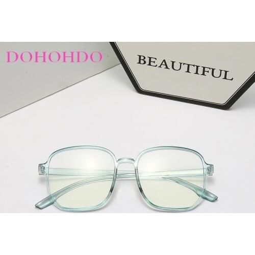DOHOHDO New Blue Light Blocking Glasses Frame Women Men Oversized Square Computer Eyeglasses Retro Transparent Spectacles UV400