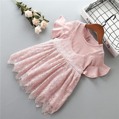 0-6 years High quality girl dress 2019 summer new fashion casual flower kid children formal party birthday princess girl dress