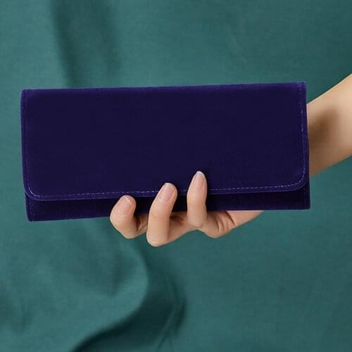 Protable Deerskin Velvet Jewelry Storage Earrings Ring Necklace Case Jewel Packaging Travel Cosmetics Beauty Organizer Container