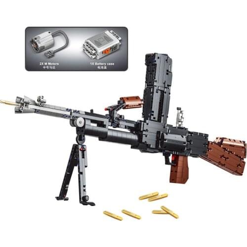 PG15002 Electric Burst Machine Gun Small Particles Assembled Building Blocks Childrens Educational Toy Gift