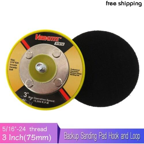 3 Inch 5/16"-24 Hook & Loop Thread Professional DA Sanding Pad Backing Plate 16MM Thick Power Tool Accessories