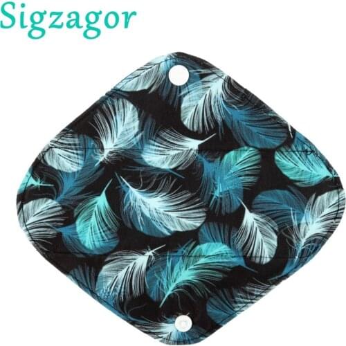 [Sigzagor] 6 Small S Panty Liners Reusable Washable Bamboo Charcoal Menstrual Sanitary Mama Cloth Pads,8in 20cm 26 Prints