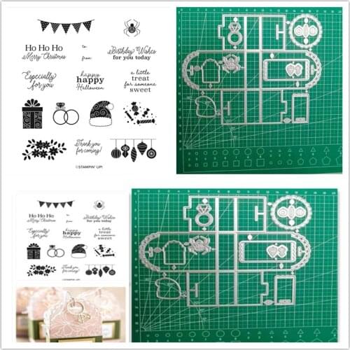 Christmas Little Treats Metal Cutting Dies and Stamp DIY Scrapbooking Photo Album Paper Card Decoration Craft Embossing Template