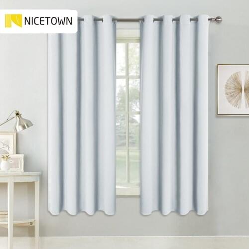 Modern Blackout Eyelet Curtain 100% Polyester Solid Color Curtain With Grommet For Living Room Drapes Bedroom Window 1 Panel
