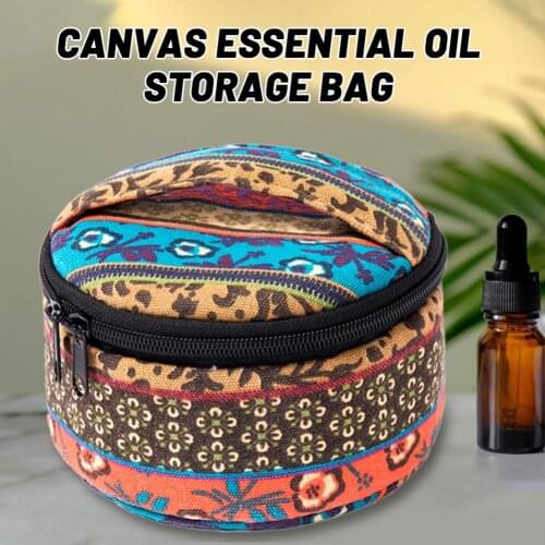 Essential Oil Storage Bag Travel Essential Oil Storage Case Carrying Oil Holder Roller Bottle Organizer Holds 5mL/10mL/15mL Bott