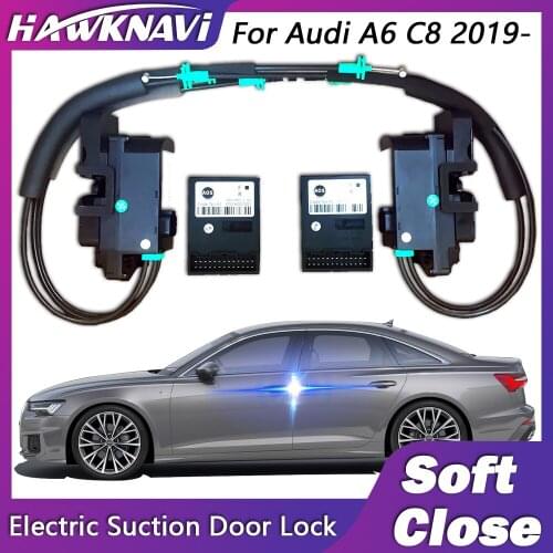 Hawknavi Smart Electric Suncion Door Lock for Audi A6 C8 2019- Automatic Soft Close Super Silence Anti Pinch Car Vehicle Door