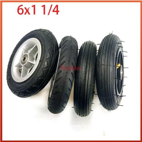 High Quality 6X1 1/4 Solid Wheel or Solid Tyre 6*1 1/4 Tubeless Wheel for Folding Bicycle Tires, Mini Surfing Electric Scooters