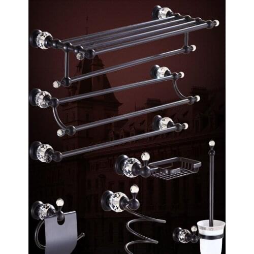 Top high quality solid brass ORB finish Bathroom Accessories Set,Robe hook,Paper Holder,Towel Bar,Soap basket,bathroom sets