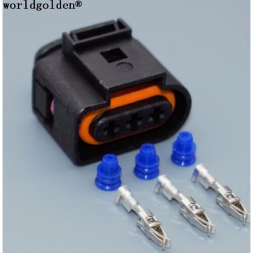 Worldgolden 3 Pin 3.5 mm series Auto Sensor Pigtail Connector Plug 1J0973723 for VW AUDI Skoda VAG VolksWagen Jetta Golf