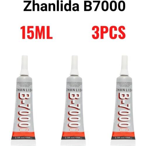 Zhanlida B7000 15ML 3PCs Pack Clear Contact Adhesive Repair Glue With Precision Applicator Tip