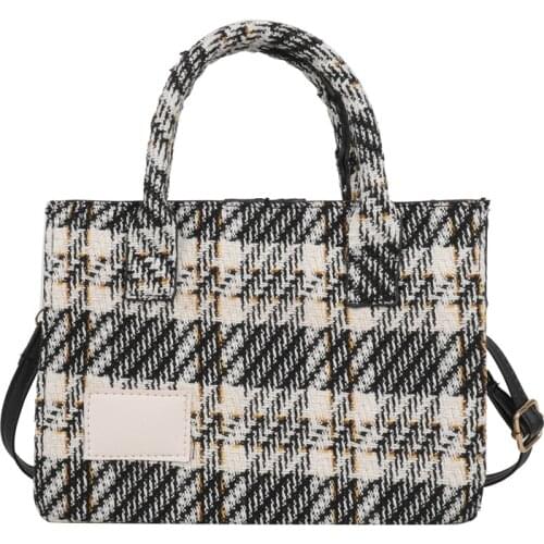 New Fahsion White Black Squares Handbag for Women Rero Design Single Shoulder Bag Lady Tote High-capacity Inclined Shoulder Bags