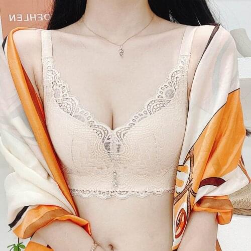 Nanjiren Underwear Womens Small Chest Non-Wire Accessory Breast Push up Anti-Drooping Upper Support Adjustable