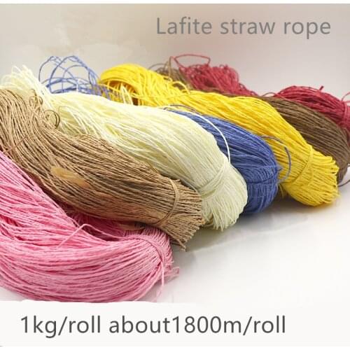 1kg 1800M Waxed Paper Cords Lafite Straw Rope Strings for DIY Necklace Hats Handmade Craft Making Gift Box packing Home Decor