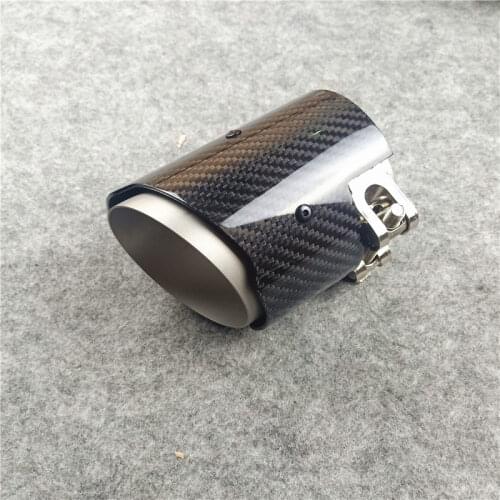 1 PCS IN 70MM Single Exhaust Tips For BMW M2 M3 M4 Glossy Carbon Fiber Rear Exhausts System Car Styling