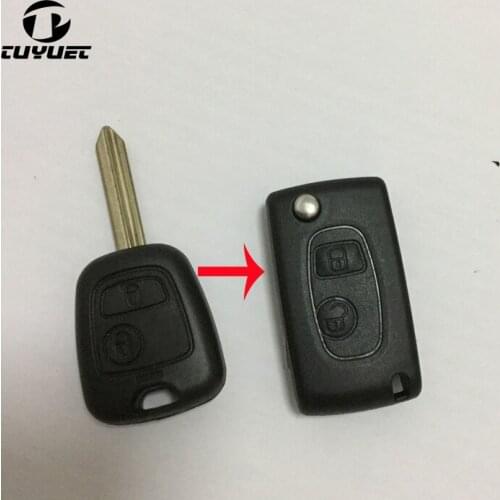 2 Buttons Modified Flip Folding Remote Key Case for Citroen with SX9 Blade Car Key Blanks