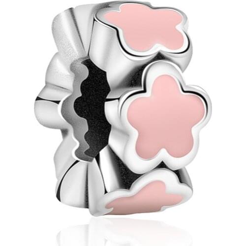 2019 NEW 100% 925 Sterling Silver Brand New Youth Cute Flower Isolation Beads Charm Original Charm Women Jewelry Factory Direct