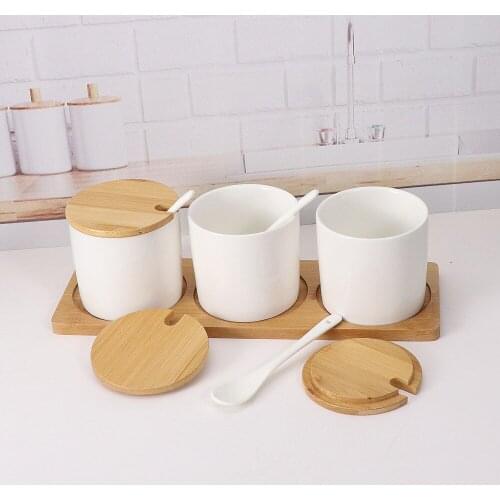 3pcs/Set Nordic Household Creative Ceramic Seasoning Jars Salt Shaker Spice Box With Lid Kitchen Seasoning Tool Storage Tank