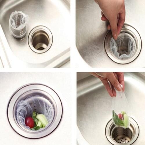 30/100Pcs Sink Filter Mesh Kitchen Trash Bag Kitchen Sink Strainer Garbage Filter Bag Net Mesh Anti Clogging Pouch Rubbish Bag