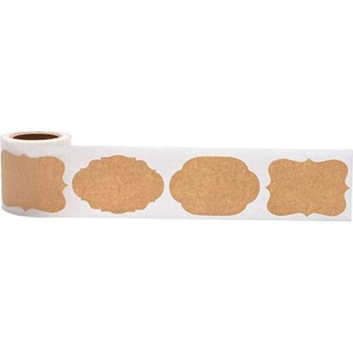 300pcs Mason Jar Glass Bottle Adhesive Labels Blank Natural Kraft Sealing Sticker For Cake Baking Packing Christmas Gift