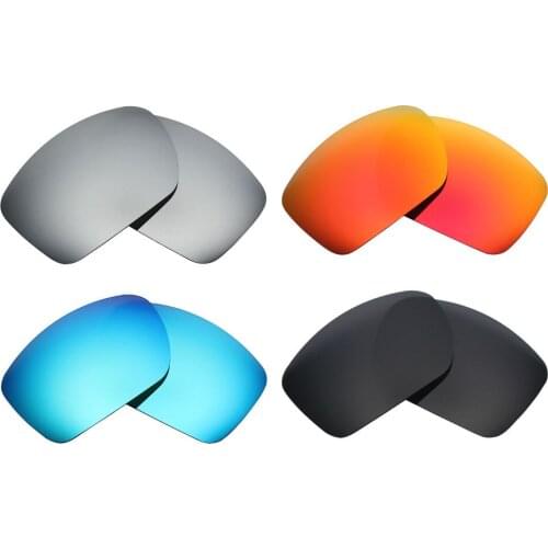 4 Pairs Mryok POLARIZED Replacement Lenses for Oakley Big Taco Sunglasses Stealth Black & Ice Blue & Fire Red & Silver Titanium