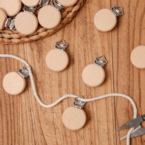 Lets Make 5pcs Baby Wooden Incision Pan Pacifier Clip Customized DIY Pacifier Chain Accessories Wooden Holder Soother Teether