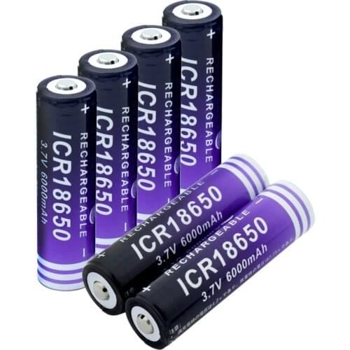 6/8/10 Pcs 3.7 V ICR 18650 6000mAh Li-ion Li Ion Lithium Batteries Rechargeable For Aerial Model Laptop Emergency Light Radio