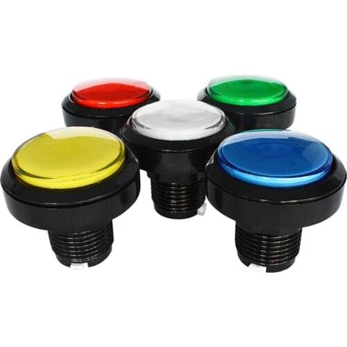 Arcade 45MM Round Push Buttons Illumilated 12V LED Light Built-in Microswitch Green/Red/Yellow/Blue/White Color Available