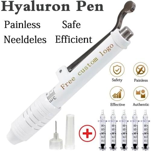 Free logo No-Needle Mesotherapy acid gun atomizer hyaluronic pen lip dermal filler injector Anti-wrinkle Noninvasive Nebulizer