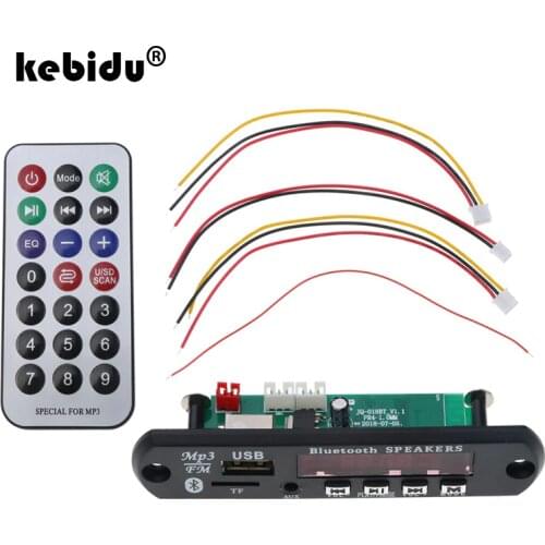 Kebidu 2019 Bluetooth speaker 5V 12V MP3 Decoding Board Module TF/ SD Card Slot / USB / FM / Remote Decoding Board Module M011