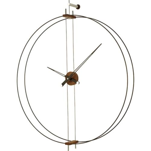 Large Spain Luxury Wall Clock Metal 3d Clcoks Wall Home Decor Walnut Living Room Silent Watch Modern Horloge Murale Gift D045