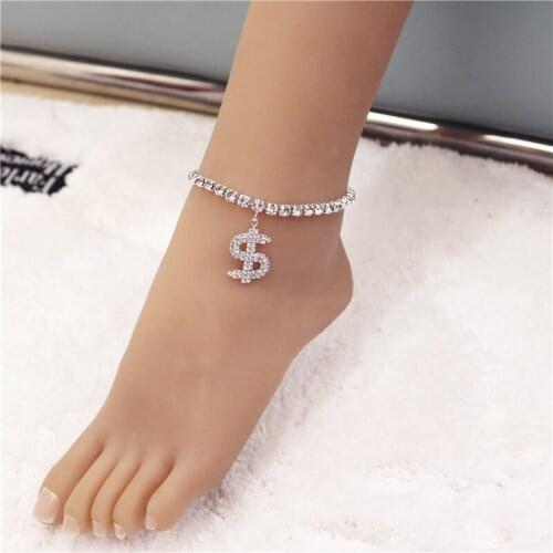 Boho Sexy Foot Circle Chain Ankle Summer Bracelet Taless "S" Shape Pendant Charm Sandals Barefoot Beach Foot Bridal Jewelry