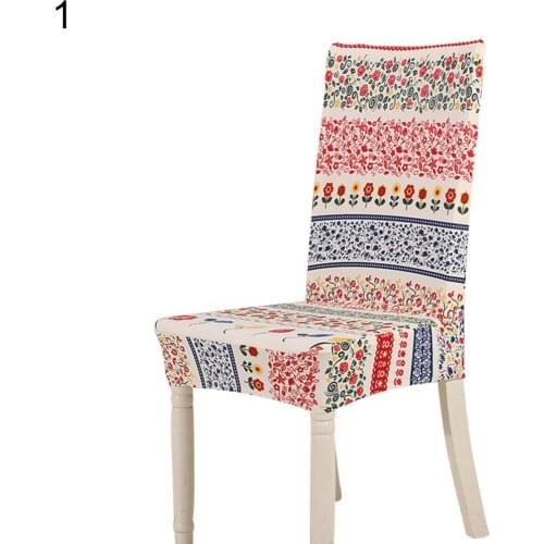 Flower Office Hotel home Washable Dining Chair Protector Cover Slipcover Blended Fabric Chair Cover for Dining Wedding Party