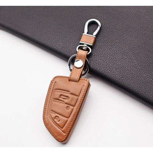 Carrying Smooth Leather Car Key Case Cover for BMW F20 F30 X3 X5 X6 X7 F20 E34 E36 E90 3 Buttons Car Wallet