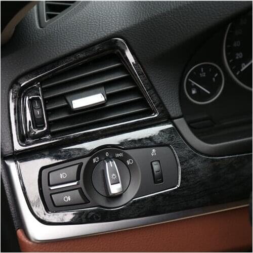 Black Imitation Wood Steering Wheel Gear Door Moulding Glasses Switch Air Outlet Decor Frame For BMW 525 520 523 528li CAA196B