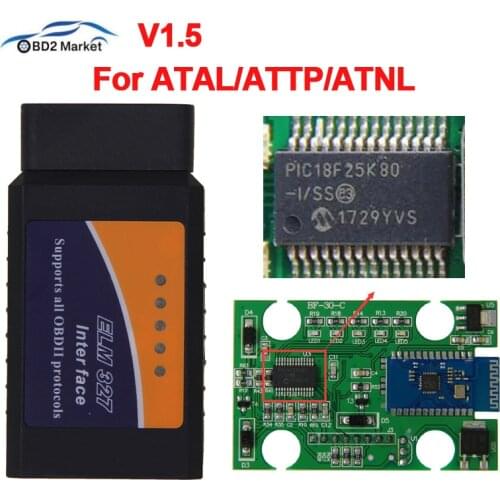 ELM327 V1.5 BT-Wireless OBD2 V1.5 ELM 327 PIC18F25K80 Chip Auto Diagnostic Scanner Tool OBD II OBDII for Android/Windows
