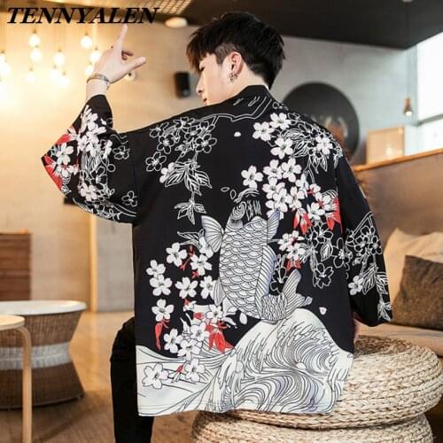 Bathrobe Kimono 2020 Chinese style cardigan cloak hanfu cosplay Halloween costume for adults Japanese kimono for men and women