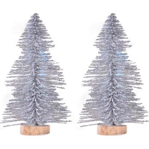 Mini Fake Christmas Tree Ornamental Plastic Christmas Tree Small Fake Pine Trees Plants for Home Christmas New Year Gift