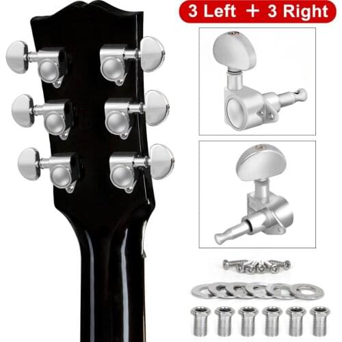 Kmise Tuning Pegs Tuner Machine Heads 3L3R for Acoustic Guitar Closed 18 :1 Guitar Parts&Accessories