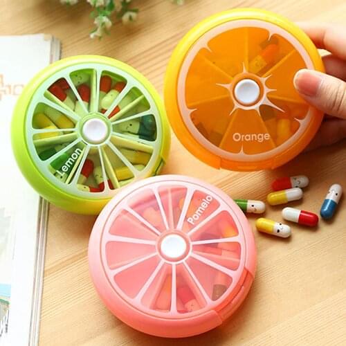 1Pc 7 Days Pill Container Weekly Rotating Pill Box Case Splitter Tablet Storage Organizer Medicine Pill Box Splitters For Travel